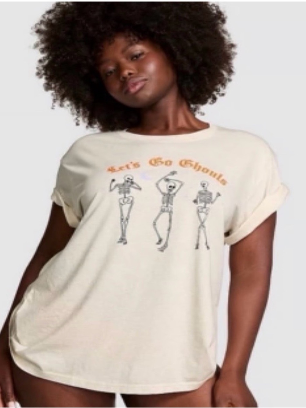 ‘Let's Go Ghouls' Light Gray Pajama Top or T-Shirt